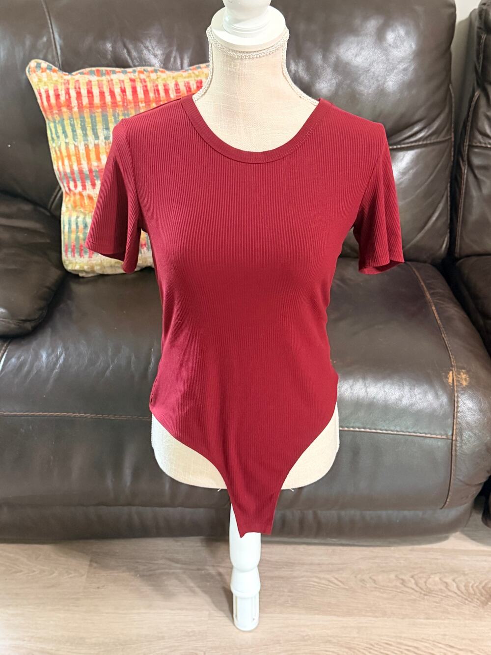 SHEIN EZwear Rib-Knit Bodysuit Size Large